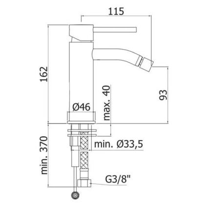 Paffoni - Bidetinis maišytuvas LIGHT, nerūdijančio plieno