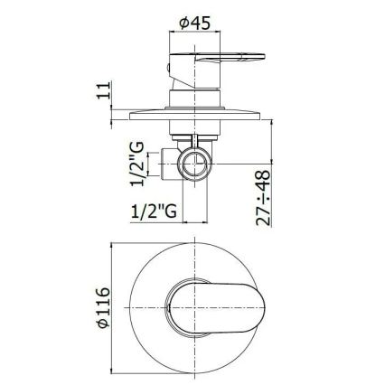 Paffoni - dušo maišytuvas CANDY blizgus chromas