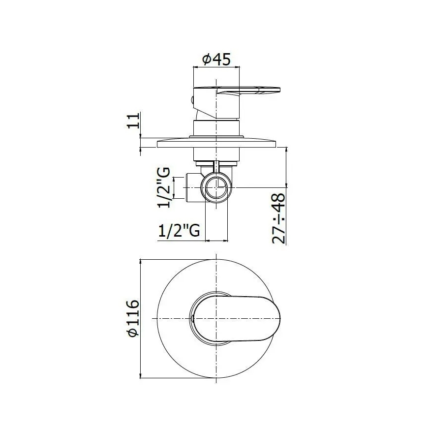 Paffoni - dušo maišytuvas CANDY blizgus chromas