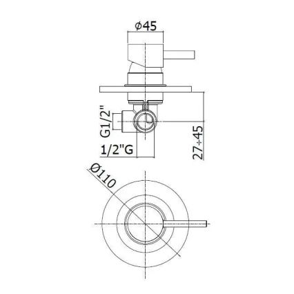Paffoni - Dušo maišytuvas paslėptam montavimui LIGHT, blizgus chromas