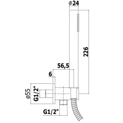 Paffoni - Dušo rinkinys ROUND matinė juoda