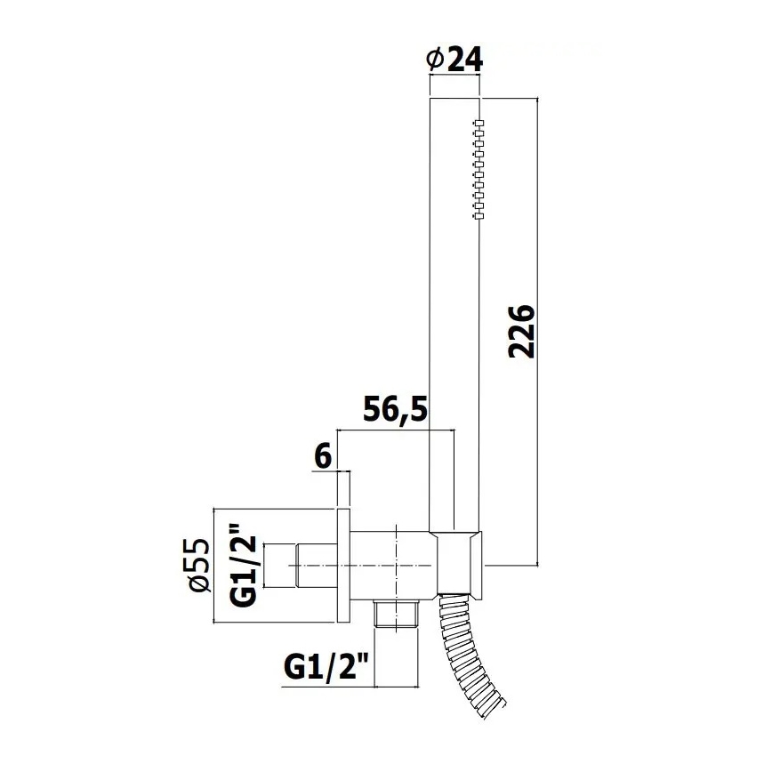 Paffoni - Dušo rinkinys ROUND matinė juoda