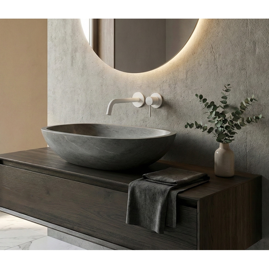 Paffoni - Įleidžiamas praustuvo maišytuvas LIGHT matinė balta