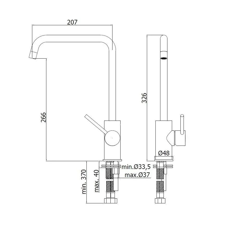 Paffoni - kriauklės maišytuvas LIGHT 32,6 cm blizgus chromas