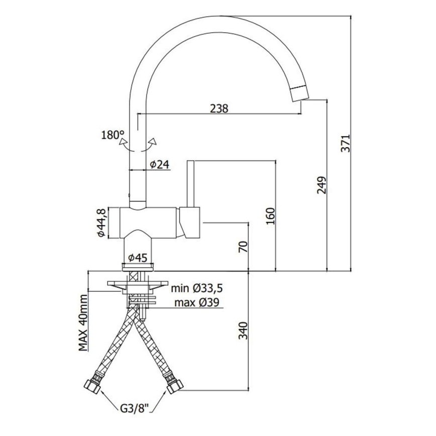 Paffoni - kriauklės maišytuvas LIGHT, šlifuoto aukso