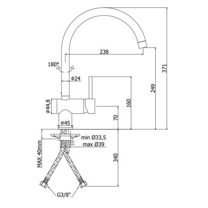 Paffoni - kriauklės maišytuvas LIGHT, šlifuoto aukso
