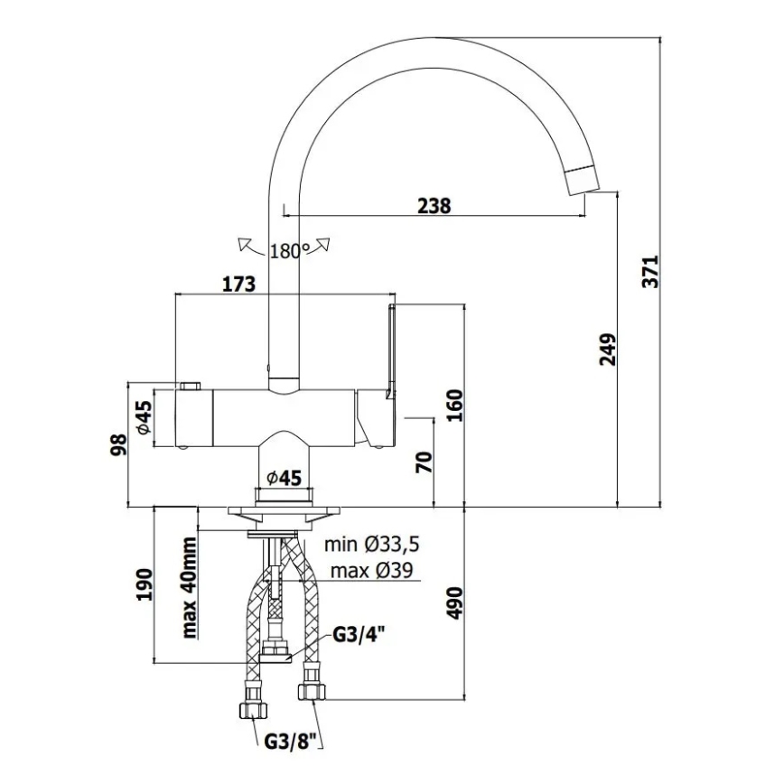 Paffoni - Kriauklės maišytuvas RINGO, blizgus chromas