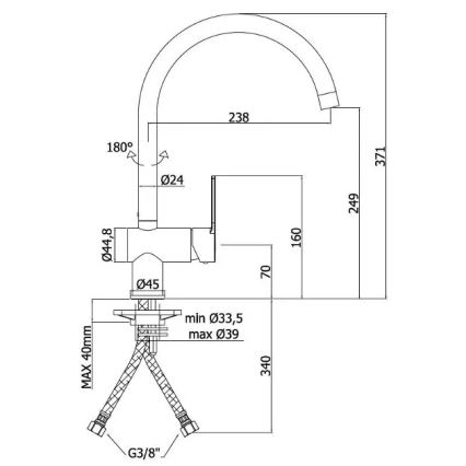 Paffoni - Kriauklės maišytuvas RINGO blizgus chromas