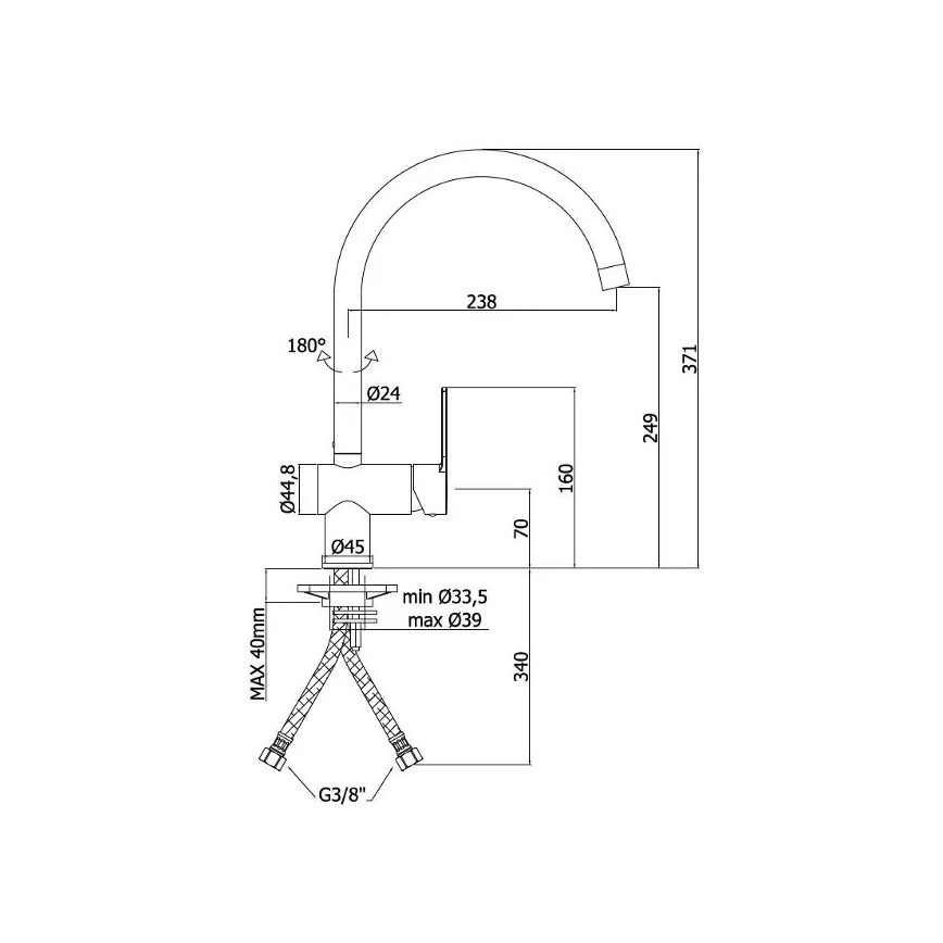 Paffoni - Kriauklės maišytuvas RINGO blizgus chromas