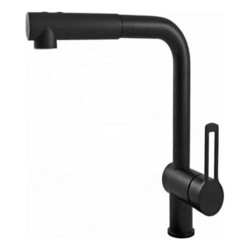 Paffoni - kriauklės maišytuvas su ištraukiamu purkštuku RINGO 29,2 cm juodas