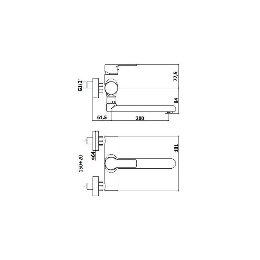 Paffoni - Plautuvės maišytuvas RED blizgus chromas
