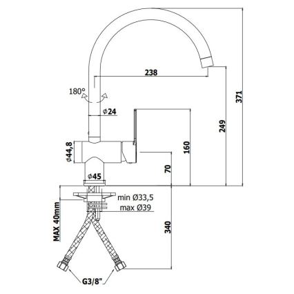 Paffoni - Plautuvės maišytuvas RINGO juodas