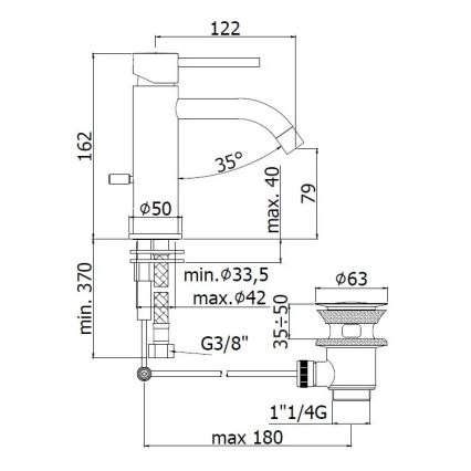 Paffoni - praustuvo maišytuvas + išleidimo mechanizmas LIGHT baltas