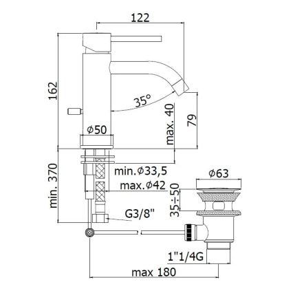 Paffoni - Praustuvo maišytuvas + išleidimo vožtuvas LIGHT auksinis