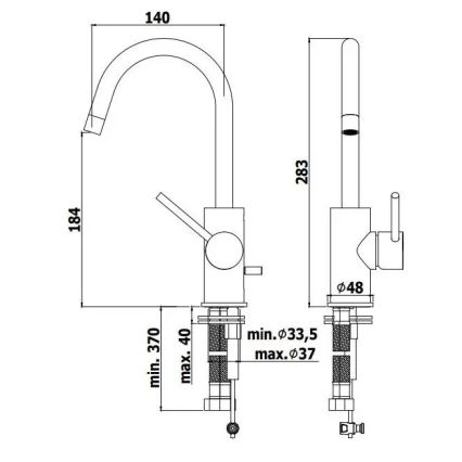 Paffoni - praustuvo maišytuvas LIGHT auksinis