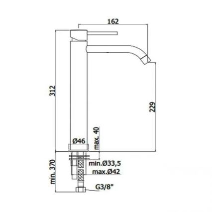 Paffoni - praustuvo maišytuvas LIGHT EXCLUSIVE, šlifuoto aukso