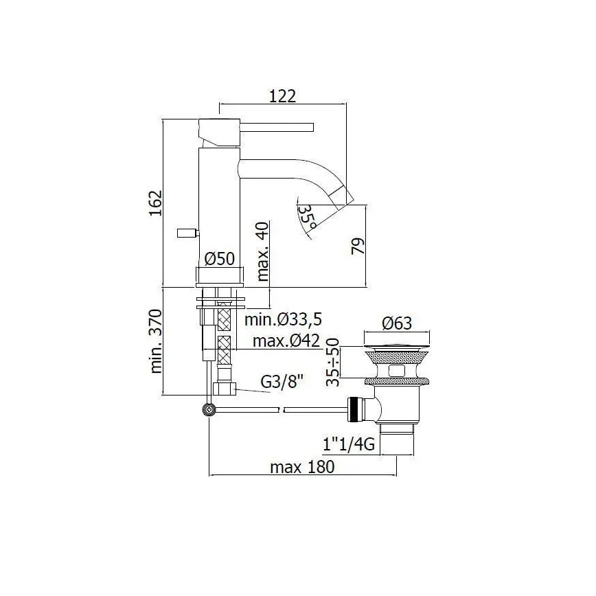 Paffoni - praustuvo maišytuvas LIGHT juodas