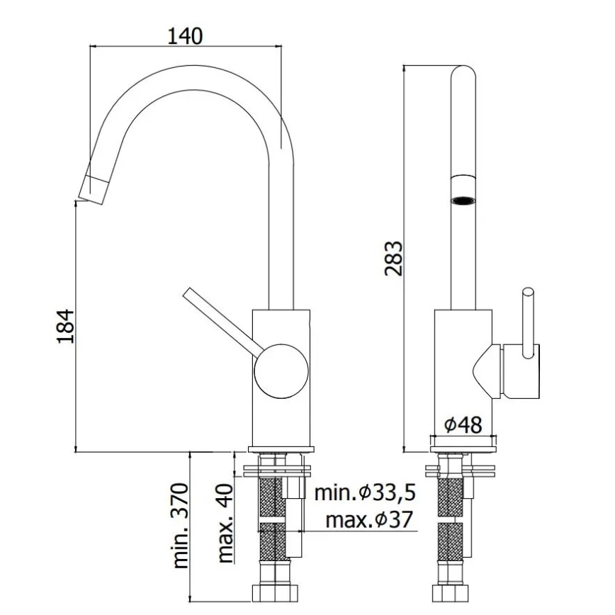 Paffoni - praustuvo maišytuvas LIGHT juodas