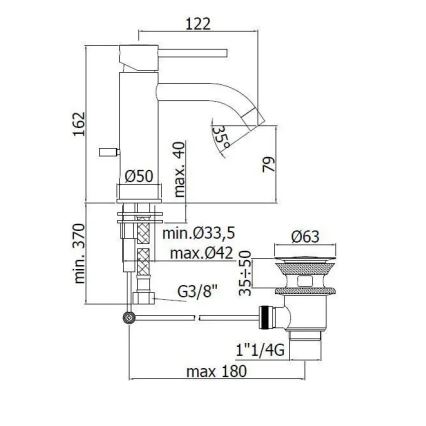Paffoni - Praustuvo maišytuvas LIGHT nerūdijančio plieno