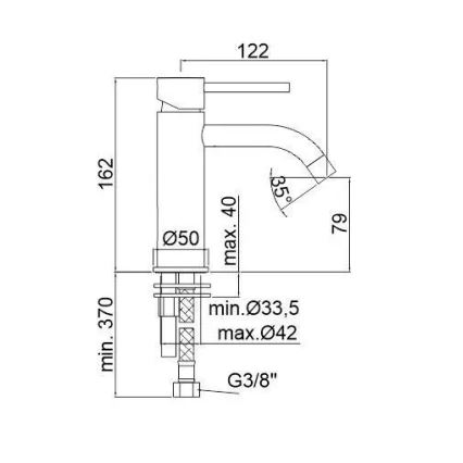 Paffoni - praustuvo maišytuvas LIGHT, šlifuoto aukso apdaila