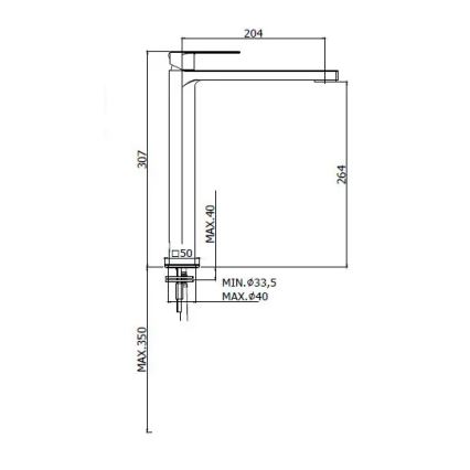 Paffoni - praustuvo maišytuvas TANGO iš nerūdijančio plieno