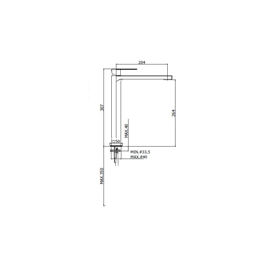 Paffoni - praustuvo maišytuvas TANGO iš nerūdijančio plieno