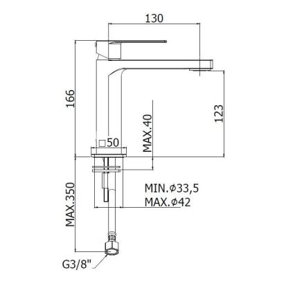Paffoni - praustuvo maišytuvas TANGO, nerūdijančio plieno