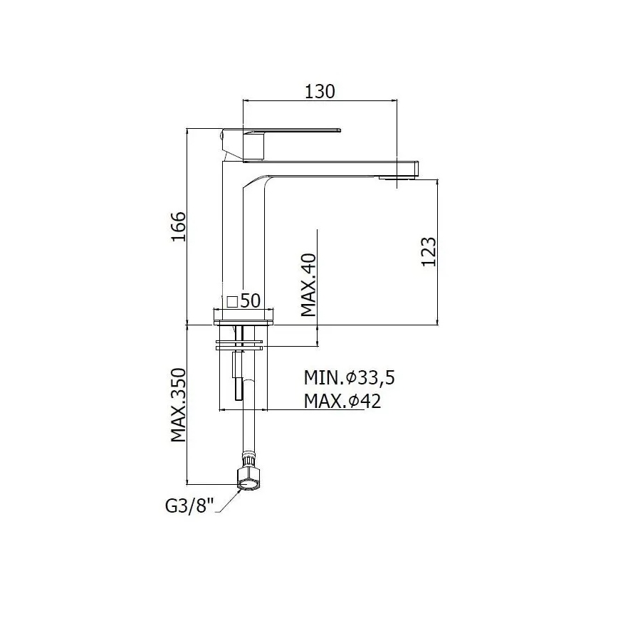 Paffoni - praustuvo maišytuvas TANGO, nerūdijančio plieno