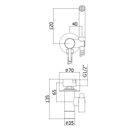 Paffoni - sieninis komplektas su rankiniu bidetiniu purkštuvu skirtas potinkinei instaliacijai, KIT, blizgus chromas
