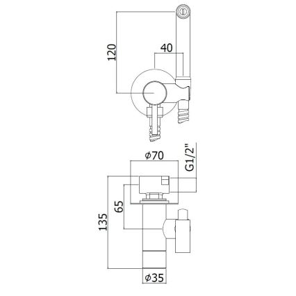 Paffoni - sieninis rinkinys su rankine bidetine dušele skirtas potinkinei montavimui RINGO WEST balta