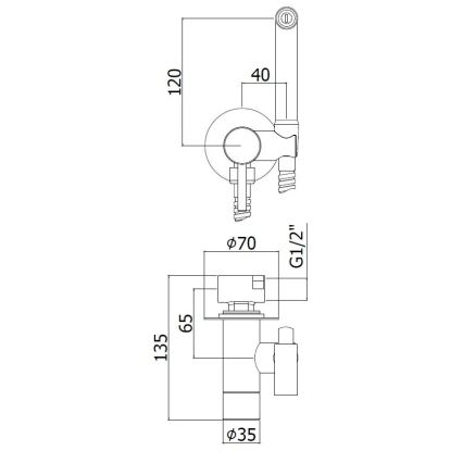 Paffoni - Sieninis komplektas su rankine bidetine dušele potinkiniam montavimui RINGO WEST, bronzinis