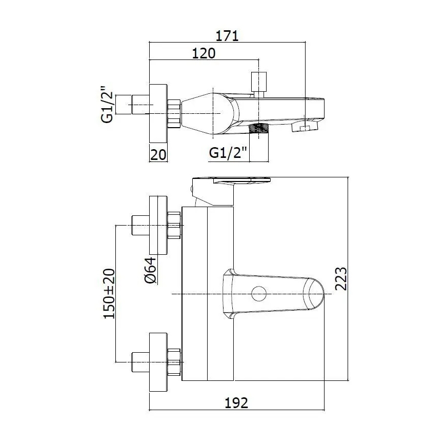 Paffoni - Vonios komplektas su CANDY maišytuvu, blizgus chromas