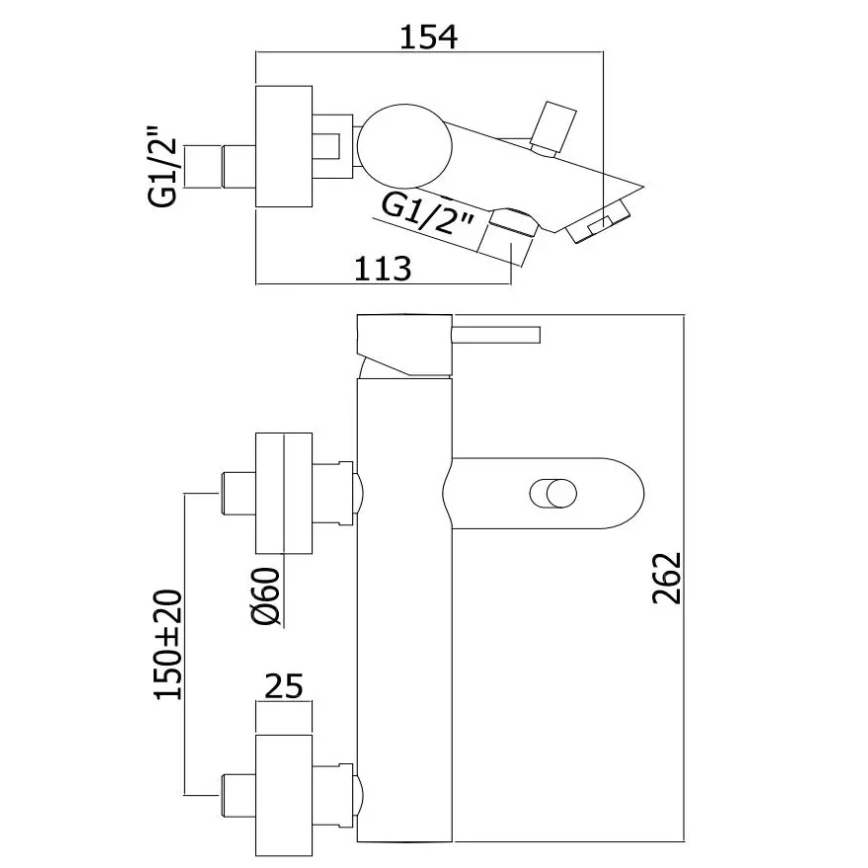 Paffoni - vonios komplektas su maišytuvu LIGHT, blizgus chromas