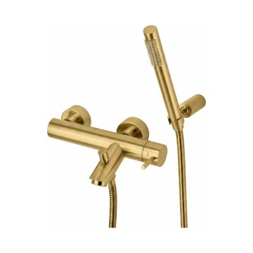 Paffoni - vonios komplektas su maišytuvu LIGHT, šepetėto aukso