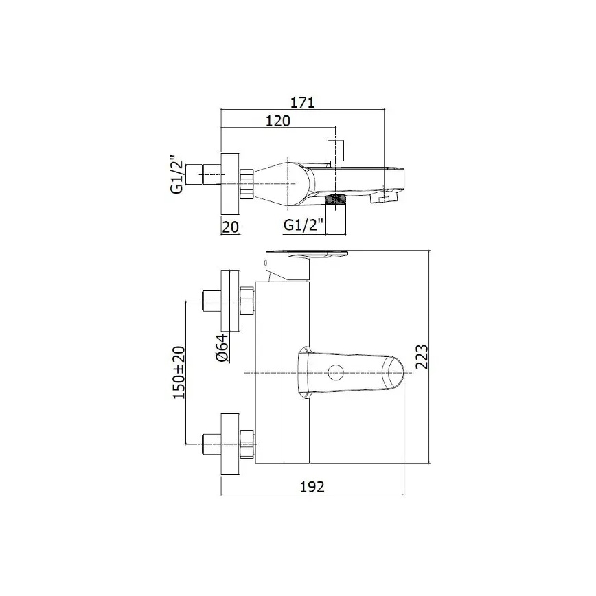 Paffoni - Vonios maišytuvas CANDY blizgus chromas