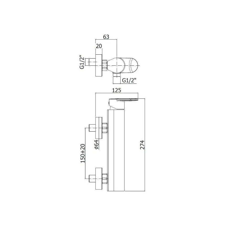 Paffoni - Vonios maišytuvas CANDY blizgus chromas