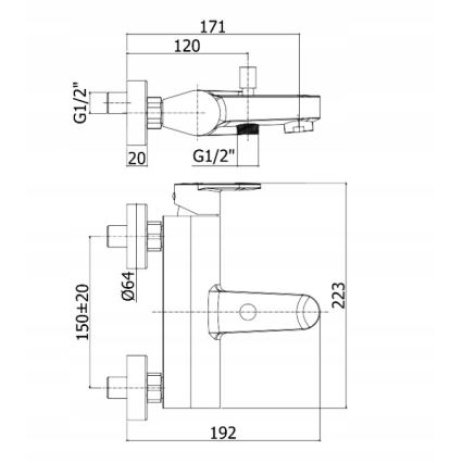 Paffoni - Vonios rinkinys su maišytuvu CANDY blizgus chromas