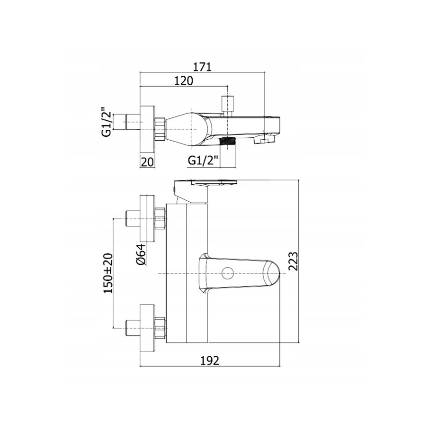 Paffoni - Vonios rinkinys su maišytuvu CANDY blizgus chromas