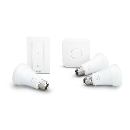 Pagrindinis rinkinys Philips Hue STARTER KIT WHITE 3xE27/9W + Susiejimo plokštė 2700K