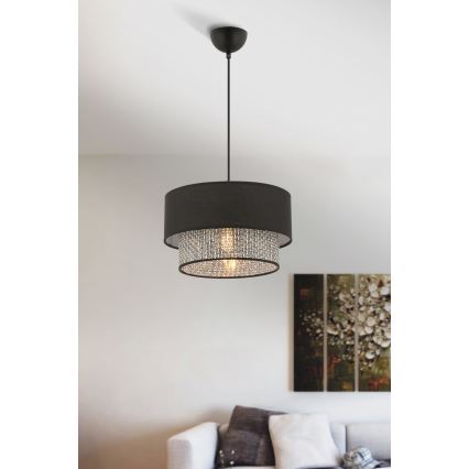 Pakaba ECHO 1xE27/60W/230V juoda/pilka