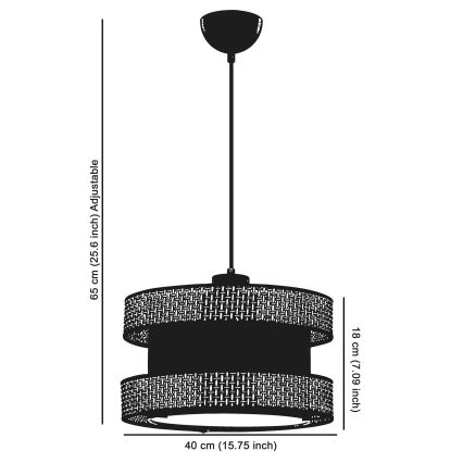Pakabinam HALO 1xE27/60W/230V ruda/bežinė