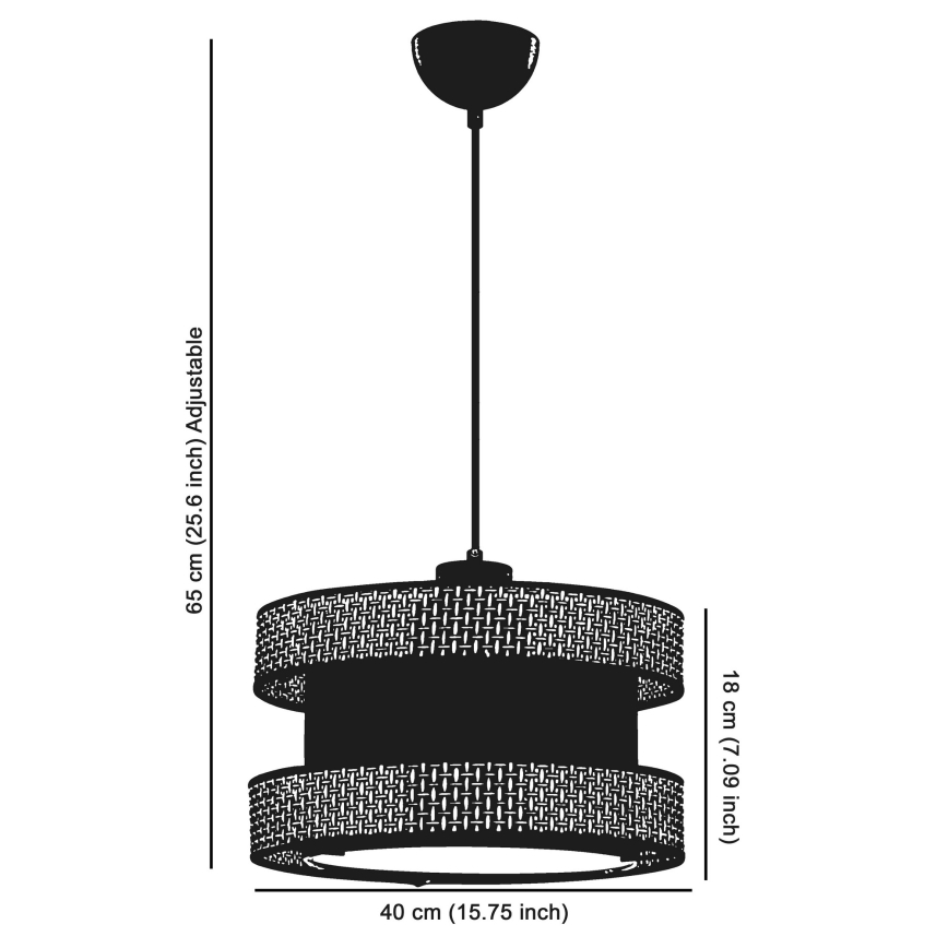 Pakabinam HALO 1xE27/60W/230V ruda/bežinė