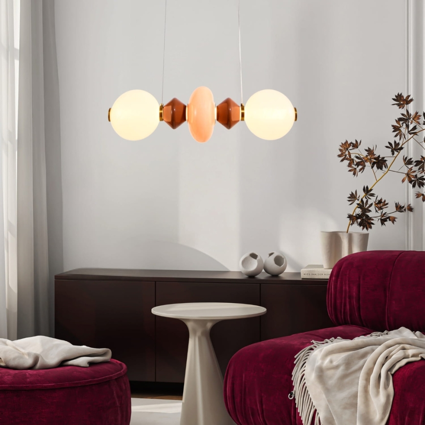 Pakabinama LED liustra ant laido FLORES LED/15W/230V auksinė/oranžinė/ruda