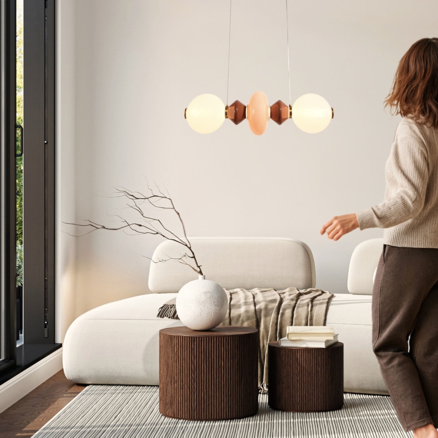 Pakabinama LED liustra ant laido FLORES LED/15W/230V auksinė/oranžinė/ruda