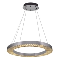 Pakabinama LED liustra ant laido JESI LED/85W/230V 3000K, skersmuo 80 cm, sidabrinė