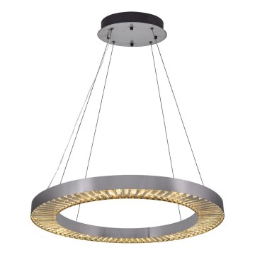 Pakabinama LED liustra ant laido JESI LED/85W/230V 3000K, skersmuo 80 cm, sidabrinė