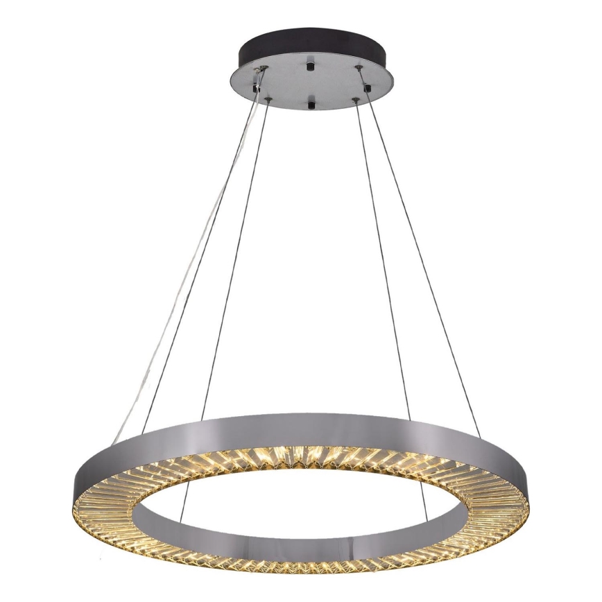 Pakabinama LED liustra ant laido JESI LED/85W/230V 3000K, skersmuo 80 cm, sidabrinė
