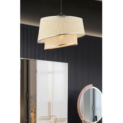 Pakabinama lempa BARETTE 1xE27/60W/230V kreminė/žaibali chroma