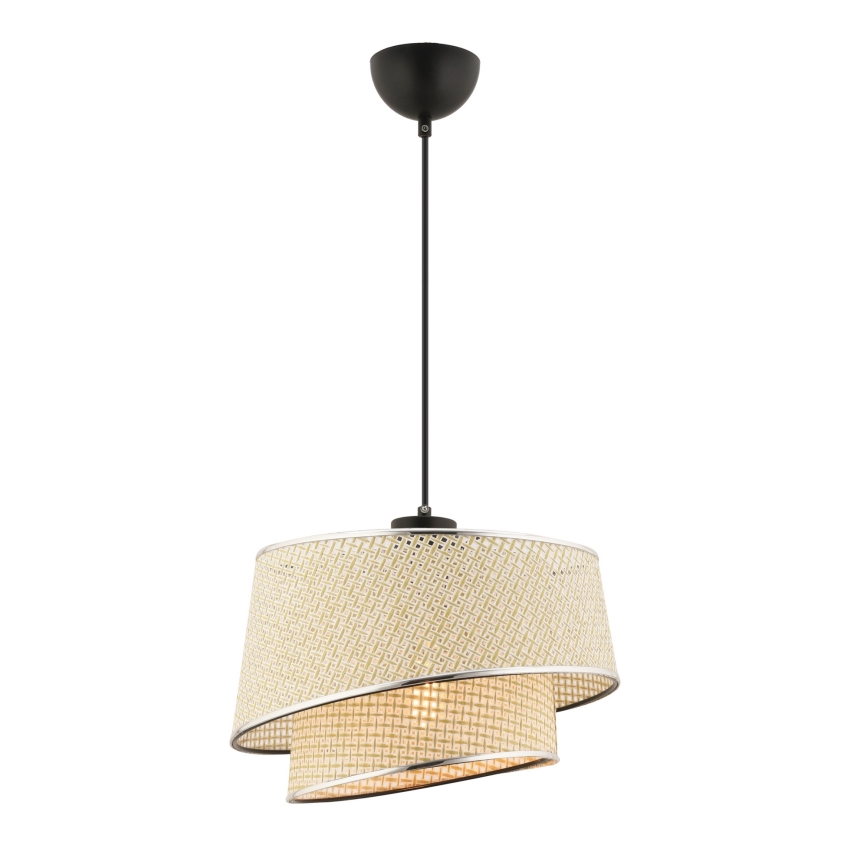 Pakabinama lempa BARETTE 1xE27/60W/230V kreminė/žaibali chroma