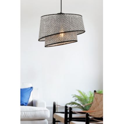 Pakabinama lempa BARETTE 1xE27/60W/230V pilka/juoda